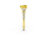 Yellow gold Three-Stone Heart Cut Yellow Sapphire Pavé Band with Four-Prong Setting_26