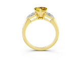 Yellow gold Three-Stone Heart Cut Yellow Sapphire Ring with Pear Side Stones and Four-Prong Setting_27