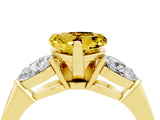 Yellow gold Three-Stone Heart Cut Yellow Sapphire Ring with Pear Side Stones and Four-Prong Setting_28