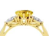 Yellow gold Three-Stone Heart Cut Yellow Sapphire Ring with Pear  Side Stones in Four-Prong Setting_16
