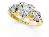 Yellow gold Three-Stone Heart Diamond Channel Set Engagement Ring with Prong Setting_16