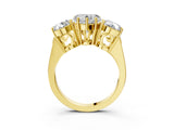 Yellow gold Three-Stone Heart Diamond Engagement Ring with Prong Setting on a Classic Band_14