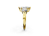 Yellow gold Three-Stone Marquise Brilliant Cut Solitaire Ring with Prong Setting on a Classic Band 2