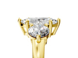 Yellow gold Three-Stone Marquise Brilliant Cut Solitaire Ring with Prong Setting on a Classic Band 5