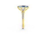 Yellow gold Three-Stone Marquise Cut Aquamarine Pavé Band with Four-Prong Setting_2
