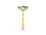 Yellow gold Three-Stone Marquise Cut Aquamarine Ring with Pear  Side Stones in Four-Prong Setting_14