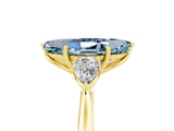 Yellow gold Three-Stone Marquise Cut Aquamarine Ring with Pear  Side Stones in Four-Prong Setting_17