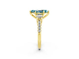 Yellow gold Three-Stone Marquise Cut Blue Topaz Pavé Band with Four-Prong Setting_2
