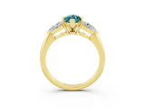 Yellow gold Three-Stone Marquise Cut Blue Topaz Ring with Pear Side Stones and Four-Prong Setting_3