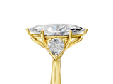 Yellow gold Three-Stone Marquise Cut Brilliant Diamond Solitaire Ring with Tapered Band and Four-Prong Setting_17