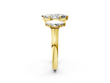Yellow gold Three-Stone Marquise Cut Brilliant Diamond Trellis Ring with Comfort Fit Band_9
