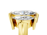 Yellow gold Three Stone Marquise Cut Cut Channel Set Diamond Ring_8