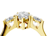 Yellow gold Three-Stone Marquise Cut Cut Classic Band Prong Setting Ring_7