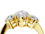 Yellow gold Three-Stone Marquise Cut Cut Diamond Engagement Ring with Flat Band and Four-Prong Setting_12