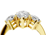 Yellow gold Three-Stone Marquise Cut Cut Diamond Engagement Ring with Flat Band and Four-Prong Setting_25