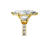 Yellow gold Three-Stone Marquise Cut Cut Diamond Pavé Band with Prong Setting_8
