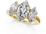 Yellow gold Three-Stone Marquise Cut Cut Diamond Ring with Channel Set Band and Four-Prong Setting_12