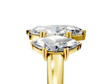 Yellow gold Three-Stone Marquise Cut Cut Diamond Ring with Channel Set Band and Four-Prong Setting_41