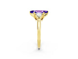 Yellow gold Three-Stone Marquise Cut Cut Diamond Ring with Trillion Side Stones and Four-Prong Setting_2