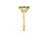 Yellow gold Three-Stone Marquise Cut Cut Diamond Ring with Trillion Side Stones and Four-Prong Setting_2