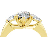 Yellow gold Three-Stone Marquise Cut Cut Diamond Ring with Trillion Side Stones and Four-Prong Setting_4
