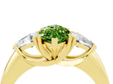 Yellow gold Three-Stone Marquise Cut Cut Diamond Ring with Trillion Side Stones and Four-Prong Setting_4