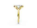 Yellow gold Three-Stone Marquise Cut Cut Diamond Ring with Trillion Side Stones and Four-Prong Setting_5