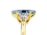 Yellow gold Three-Stone Marquise Cut Cut Diamond Ring with Trillion Side Stones and Four-Prong Setting_5