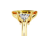 Yellow gold Three-Stone Marquise Cut Cut Diamond Ring with Trillion Side Stones and Four-Prong Setting_5