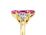 Yellow gold Three-Stone Marquise Cut Cut Diamond Ring with Trillion Side Stones and Four-Prong Setting_5
