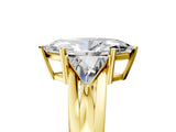 Yellow gold Three-Stone Marquise Cut Cut Diamond Ring with Trillion Side Stones on a Split Shank Band_14