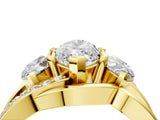 Yellow gold Three-Stone Marquise Cut Cut Diamond Split Shank Prong Set Ring_11
