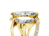 Yellow gold Three-Stone Marquise Cut Cut Diamond Split Shank Prong Set Ring_12