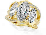 Yellow gold Three-Stone Marquise Cut Cut Diamond Split Shank Prong Set Ring_8