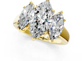 Yellow gold Three-Stone Marquise Cut Cut Solitaire Ring with Classic Prong Setting_4