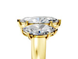 Yellow gold Three-Stone Marquise Cut Cut Solitaire Ring with Classic Prong Setting_8