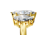 Yellow gold Three-Stone Marquise Cut Diamond Engagement Ring with Prong Setting on a White Gold Band_55