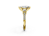Yellow gold Three-Stone Marquise Cut Diamond Pavé Band with Four-Prong Setting_37