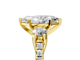 Yellow gold Three-Stone Marquise Cut Diamond Pavé Band with Four-Prong Setting_40
