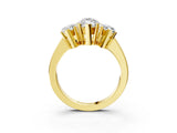 Yellow gold Three-Stone Marquise Cut Diamond Ring with Channel Set Band and Four-Prong Setting_21