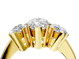 Yellow gold Three-Stone Marquise Cut Diamond Ring with Channel Set Band and Four-Prong Setting_22
