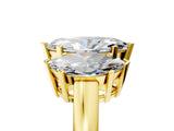 Yellow gold Three-Stone Marquise Cut Diamond Ring with Channel Set Band and Four-Prong Setting_23