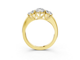 Yellow gold Three-Stone Marquise Cut Diamond Ring with Channel-Set Band and Four-Prong Setting_52