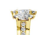 Yellow gold Three-Stone Marquise Cut Diamond Ring with Channel-Set Band and Four-Prong Setting_80