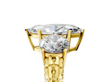 Yellow gold Three-Stone Marquise Cut Diamond Ring with Channel-Set Band and Prong Setting_11