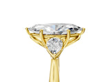 Yellow gold Three-Stone Marquise Cut Diamond Ring with Pear  Side Stones in Four-Prong Setting_17