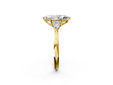 Yellow gold Three-Stone Marquise Cut Diamond Ring with Pear Side Stones in Four-Prong Setting_176