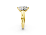 Yellow gold Three-Stone Marquise Cut Diamond Ring with Prong Setting and Classic Band_5