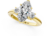 Yellow gold Three-Stone Marquise Cut Diamond Solitaire with Prong Setting and Classic Band_51