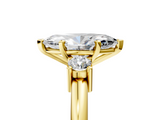 Yellow gold Three-Stone Marquise Cut Diamond Solitaire with Prong Setting and Classic Band_55